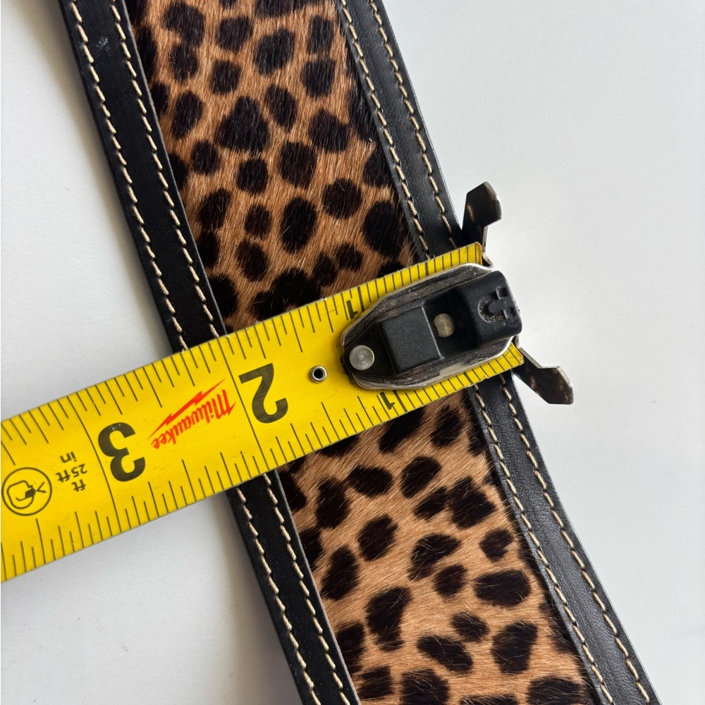 Vintage Neiman Marcus M in Italy, Leather Leopard Print Belt Size M, 33” - Picture 4 of 9